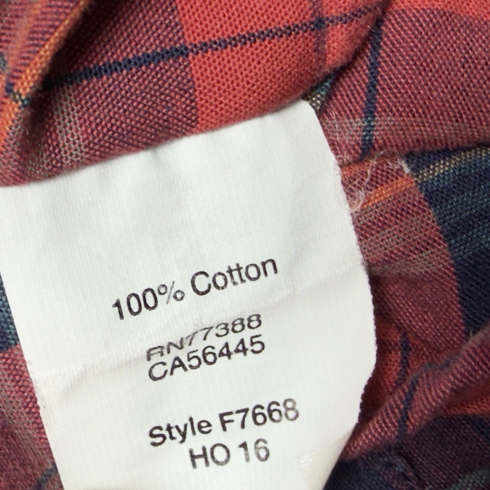 J.Crew Mens Medium Plaid Button Down Shirt Red Navy Green Long Sleeve Cotton - Picture 5 of 5